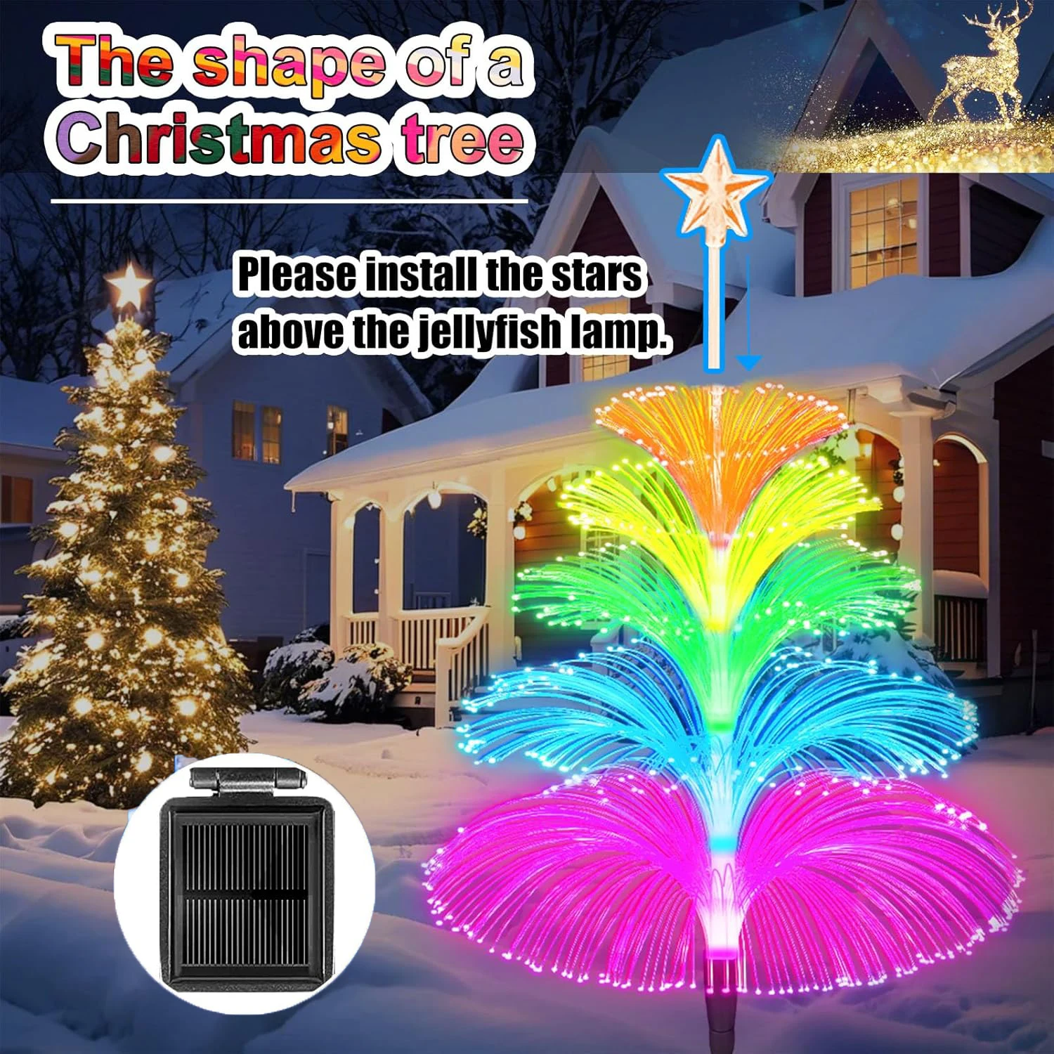 

Solar LED Garden Lights Outdoor Jellyfish Stake Light 7 Color Changing Solar Lawn Lamps Waterproof Yard Patio Pathway Decoration