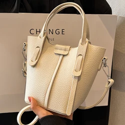 Bucket Handbags Women 2024 New Large Capacity Shoulder Crossbody Bags Luxury Designer Ladies Texture Leatrher Tote Bags