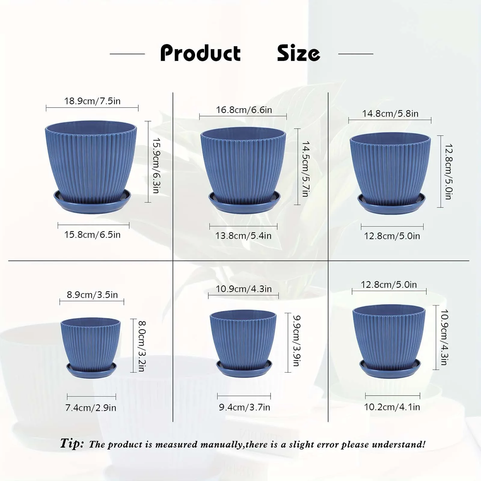 Vertical Striped Thickened Plant Pot Non-Ceramic Plastic Flower Pot With Saucer Balcony Desktop Potted Plant Decor 2026 Trending - view 6