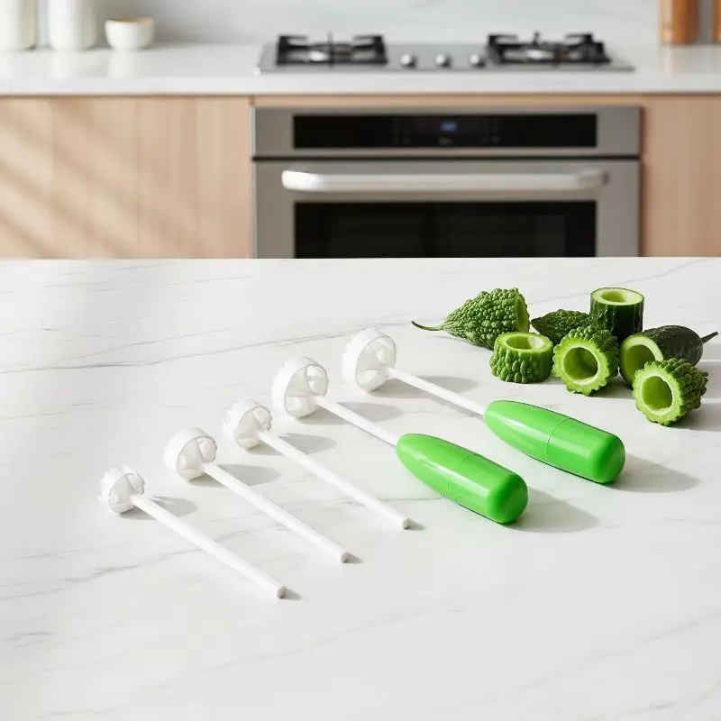 @*4Pcs Reusable Fruit Vegetable Seed Corer Pitter Remover Tool Easy to Clean Kitchen Gadget for Home Cherry Olive Pitting