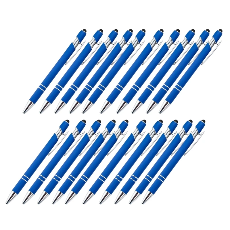 20Pcs Multifunction Touching Screen Pen with Ballpoint Pen 1.0MM Tip Write Smoohtly Retractable Metal Ballpoint Pen