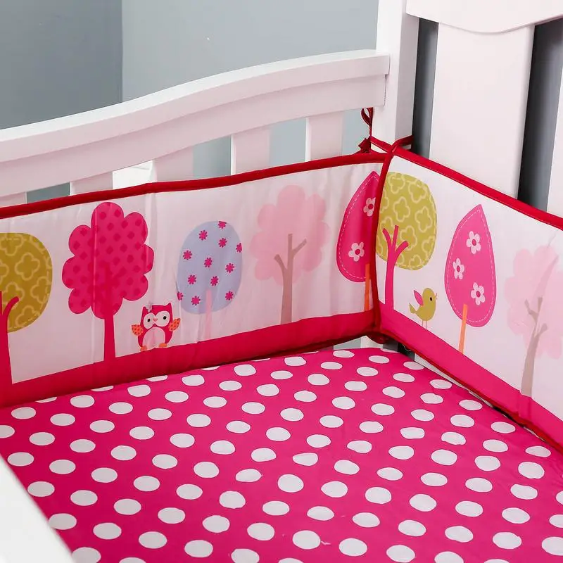 4Pcs Baby Bed Bumpers Cotton Soft Crib Anti-Collision Newborn Bed Protector Cot Bumpers Bedding Set Infant Kids Room Decor