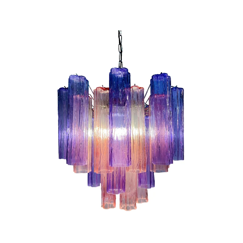 

Lavender Beauty 2025 Trendy Glass Art LED Chandelier Lighting Suspension Luminaire Lampen Hanging Light For Foyer Dinning Room