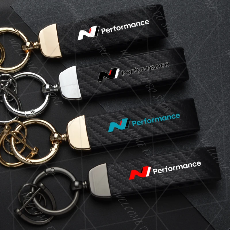 2025 para N Performance LOGO N Line Coupe Veloster I30 Tuscani Elantra mujer hombres llavero de cuero de carbono llavero de coche