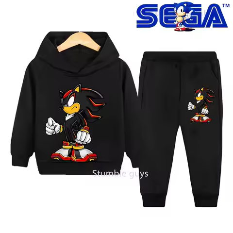 Kids Sonic Hoodie Set Autumn 2026 New Boys Clothes Girls Warm Casual Sweatshirt Trucksuit Athletic Fashion Tee​
