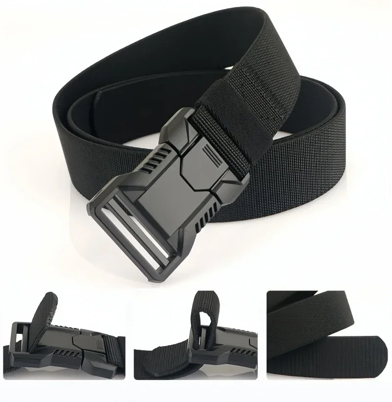 The New Men's 125cm  Quick Release Pluggable Buckle Men Belt Breathable Outdoors Belts For Men Pants Belt image 5