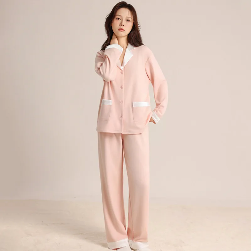 

Осень-зима, новый модный женский костюм, теплая домашняя одежда, брюки с длинными рукавами, женские пижамы, популярный флисовый толстый комплект одежды для сна