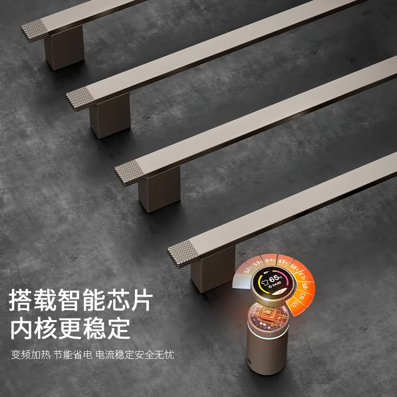 Inteligentny elektryczny wieszak na ręczniki z regulacją temperatury, ogrzewanie z włókna węglowego i miedzi, szybkie suszenie, sterylizacja, do łazienki, na umywalkę.