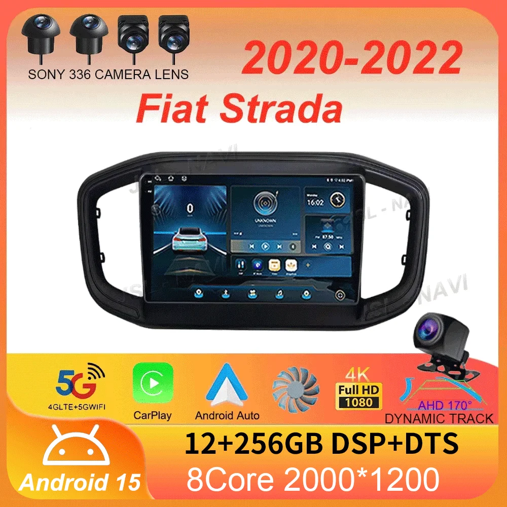 

Android 15 Auto Carplay For Fiat Strada 2020 2021 2022 Car Radio Multimedia Video Player GPS Navigation Stereo 360 Camera WIFI