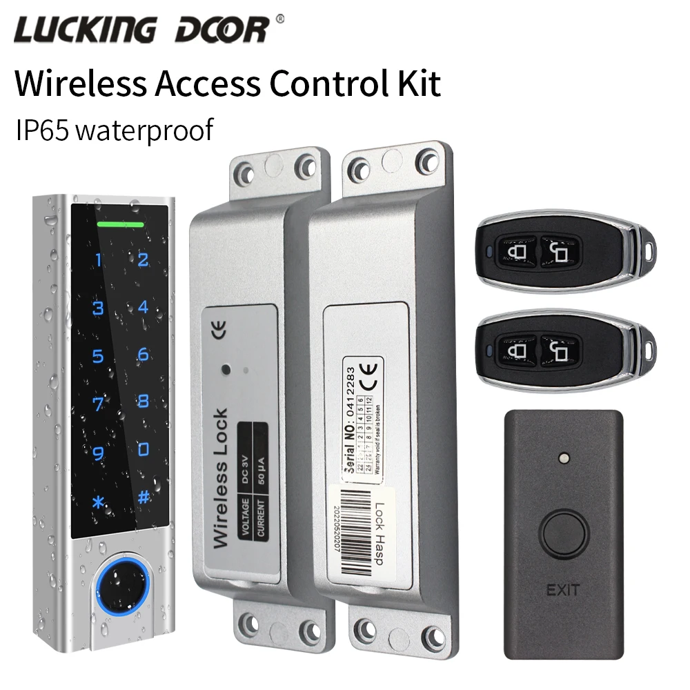 433MHz Wireless Set Door Access Control Kit Biometric Fingerprint RFID 125KHz Lock Kit Electronic Gate Opener Home Digital Set