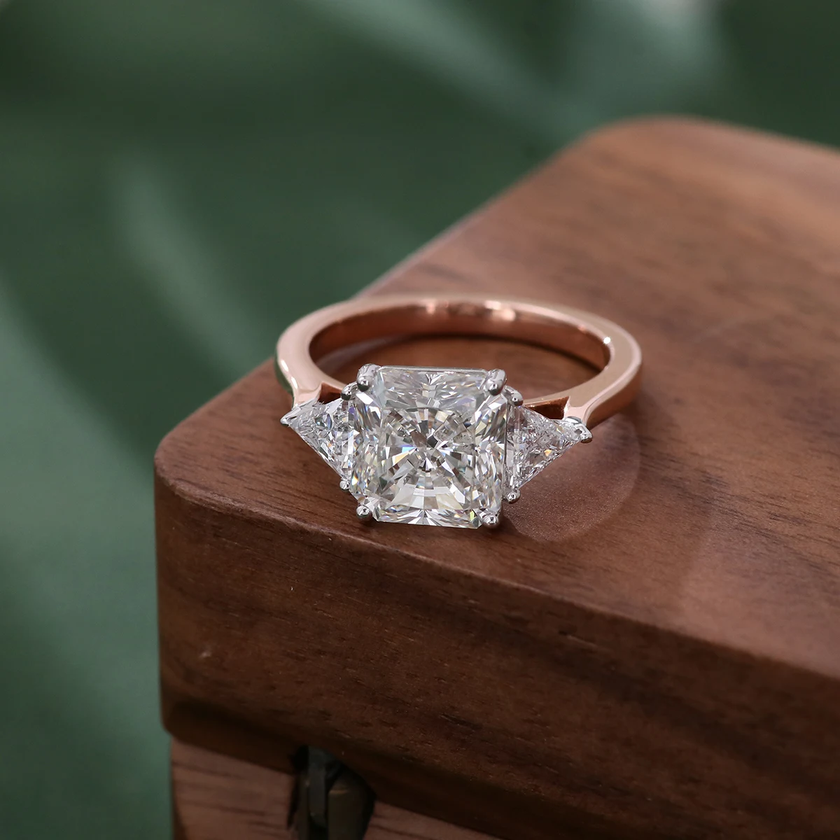 

Provence Luxury trilogy rings Solid Gold 3ct IGI E/VS1 Radiant Lab Diamonds 2color Engagement Rings Women's jewelry Custom