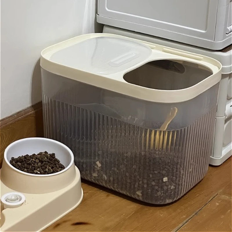 

1PC Airtight Pet Food Storage Container with Tight-Sealing Lid Large Dry Dog & Cat Food Bin Pet Food Can for Home Organization