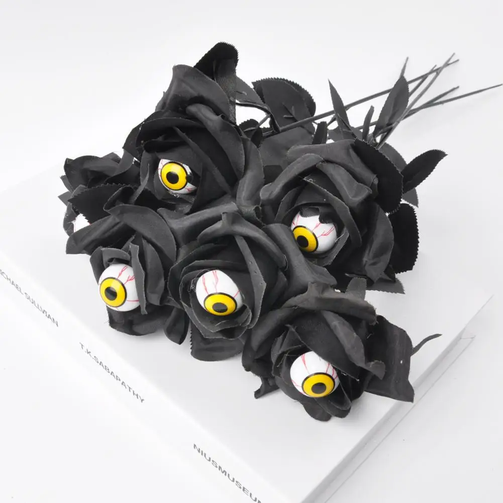 

Halloween Themed Floral Decor Realistic Eyeball Rose Bouquet Long Stem Floral Decor for Halloween Home Party for Festive