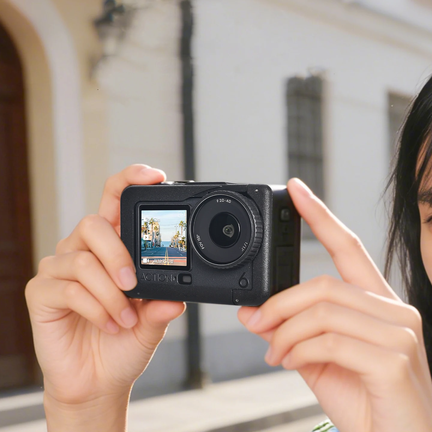 

Lightweight Durable Cage for DJI Action 6 Magnetic Quick Release Horizontal Vertical Switch PC Material Flip Open Battery Cover