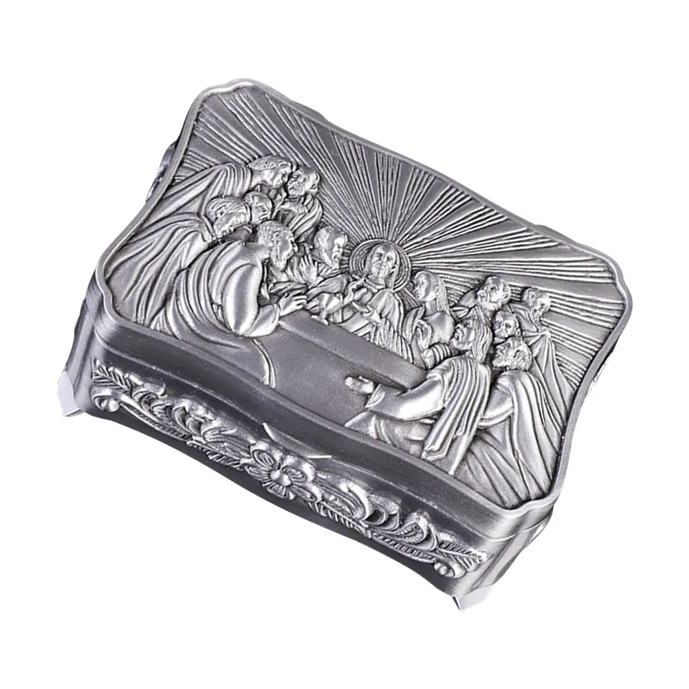 

Европейская христианская шкатулка для украшений, металлическая, в стиле ретро, маленькая, для хранения коллекции украшений, органайзер, подарок для женщин и девушек