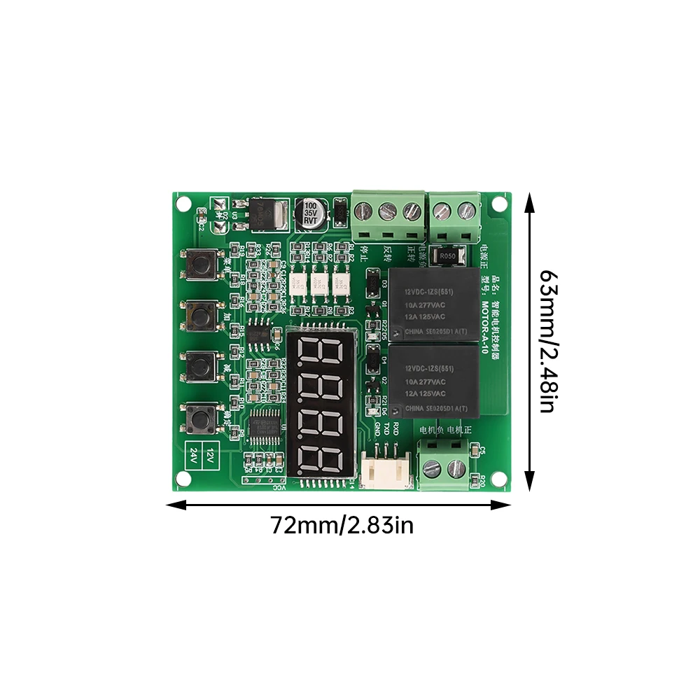 12V 24V Dc Motor Vooruit En Achteruit Controller Driver Module Met Limiet Timer Overstroomstalling 0-999 Minuten