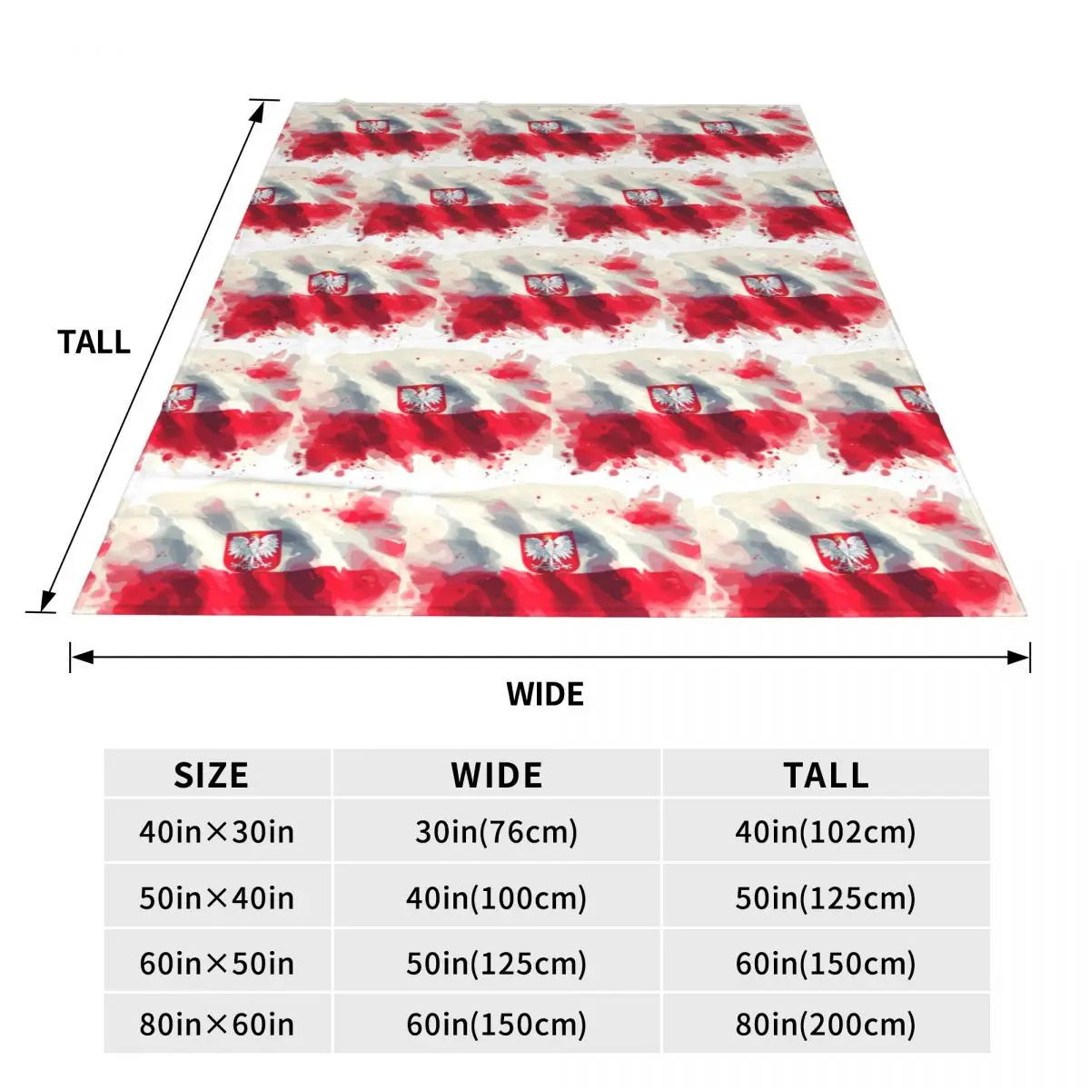 Flag Poland Polska Polish Red White Gift Blankets Soft Warm Flannel Throw Blanket Bedding for Bed Travel Home Sofa
