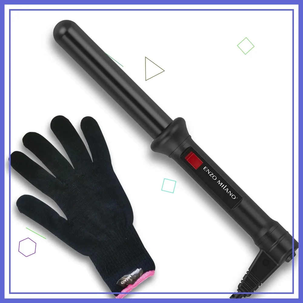 25mm (1 Inch) Clipless Curling Iron with Ceramic Barrel, Max 350F, Global Voltage