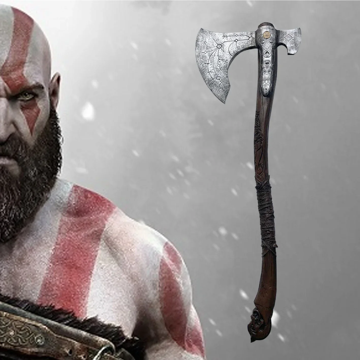 1:1 Home Decor Cosplay God of War 4 War Beast Axe Leviathan Pirate Ghost Axe Prop Role Playing Cos Axe PU Model boy Toy Sword