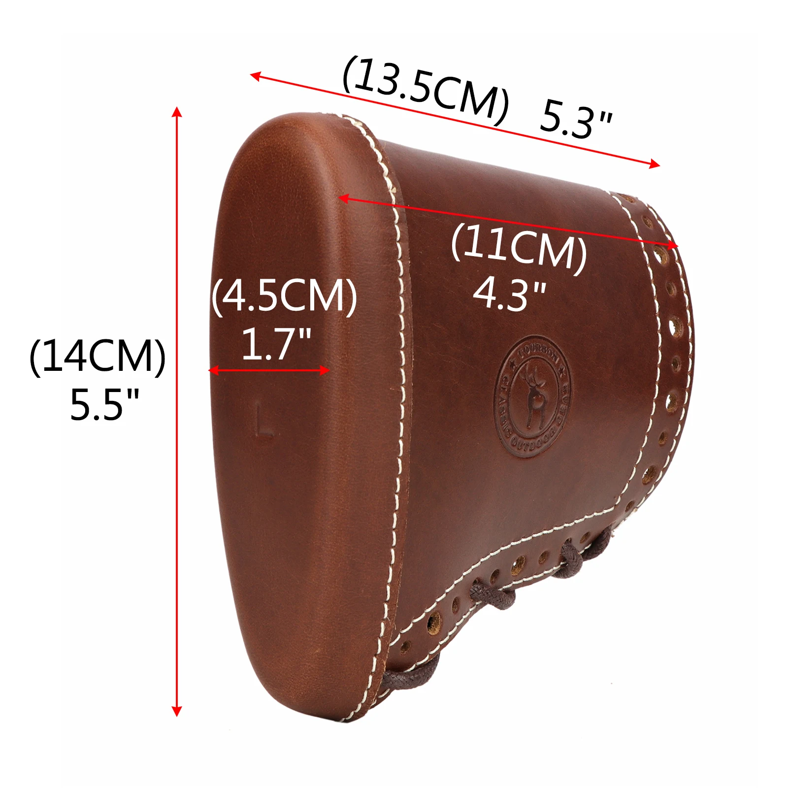 Tourbon protector de culata de rifle en cuero marrón - imagen 3