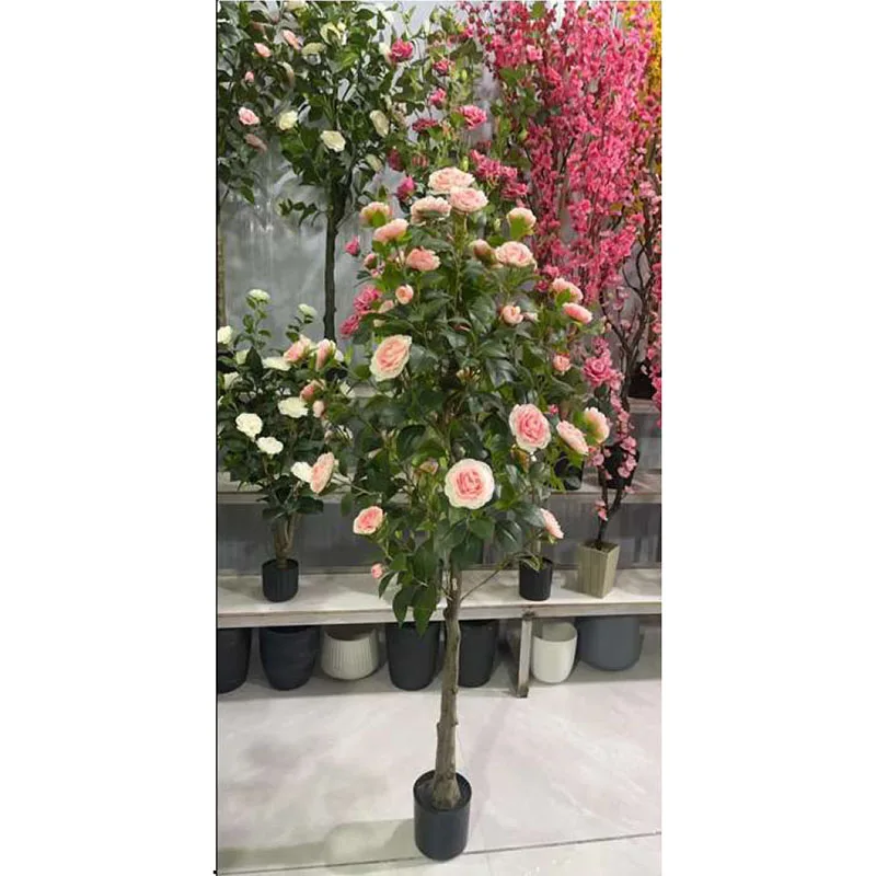 

High-quality artificial camellia pollen plants from black potted artificial camellia trees