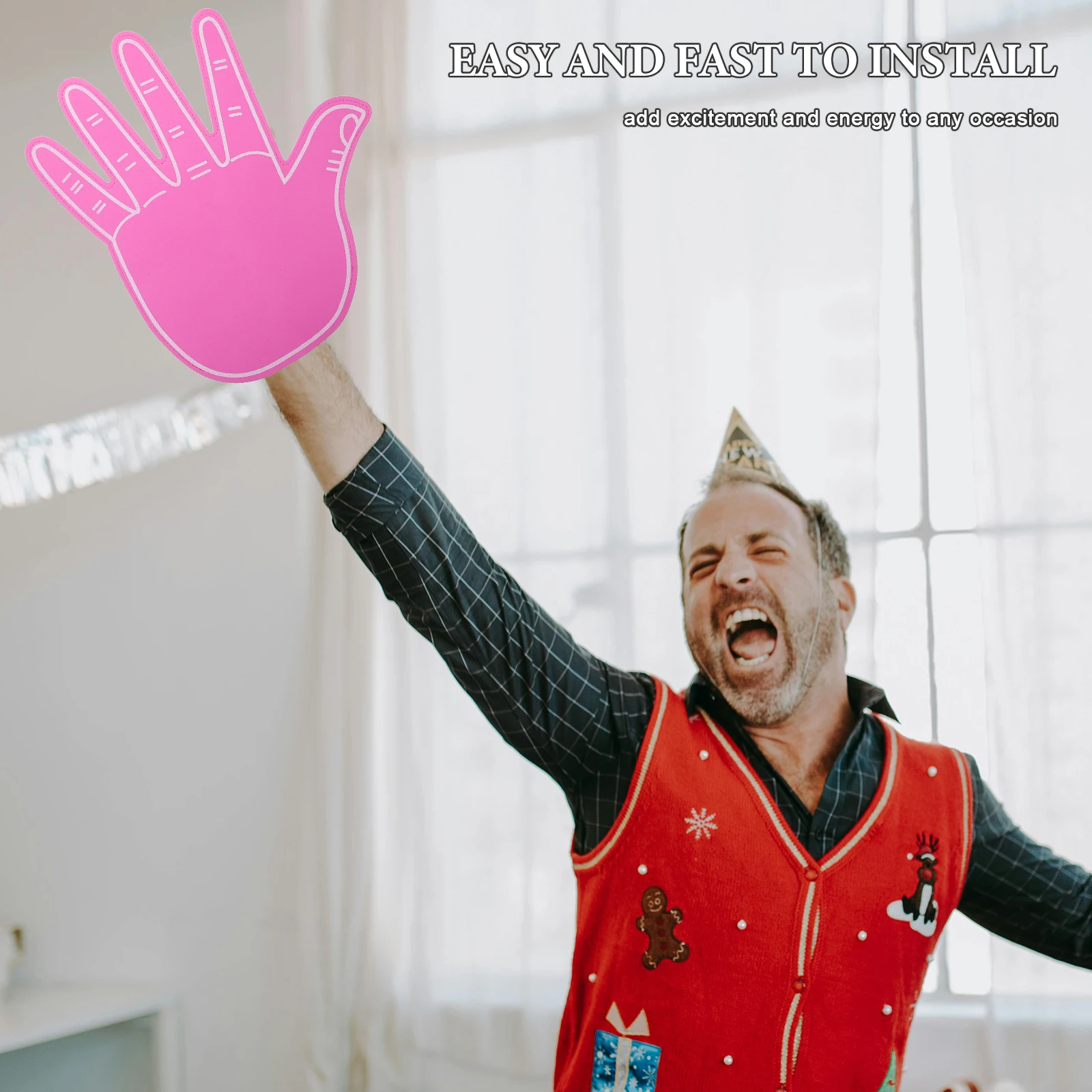 

Гигантская пенопластовая рука, розовый веер для черлидинга, пятипальцевый веер, помпон для пальцев, помпон для спортивных игр, праздничный аксессуар, пенопластовые руки для черлидинга