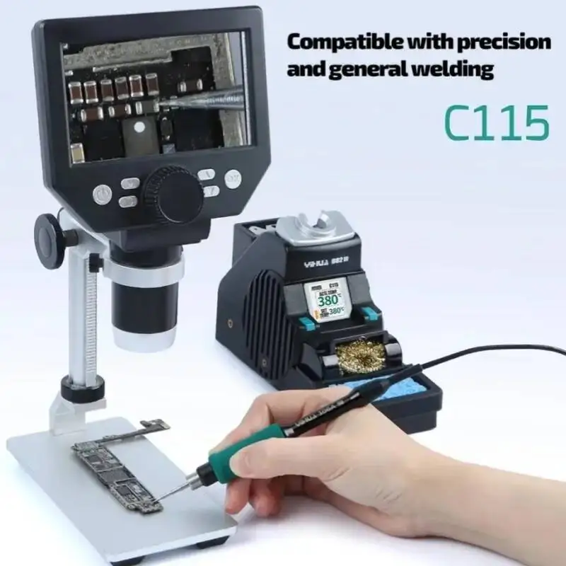 مجموعة منصة اللحام Ihua 982-III 194-842 F PID للتحكم في التسخين LCD بالألوان الكاملة لتكامل صيانة PCB وSMD المثالية. #1