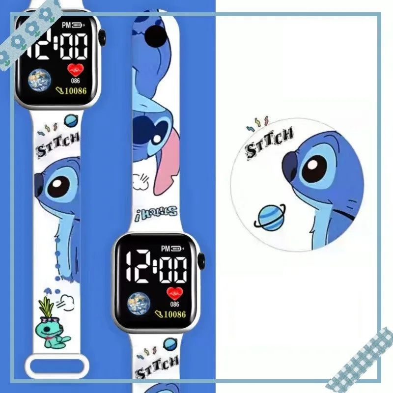 Disney Stitch Orologi Cinturino da polso per bambini Orologio da polso sportivo intelligente Orologio da polso elettronico per giocattoli per bambini impermeabili