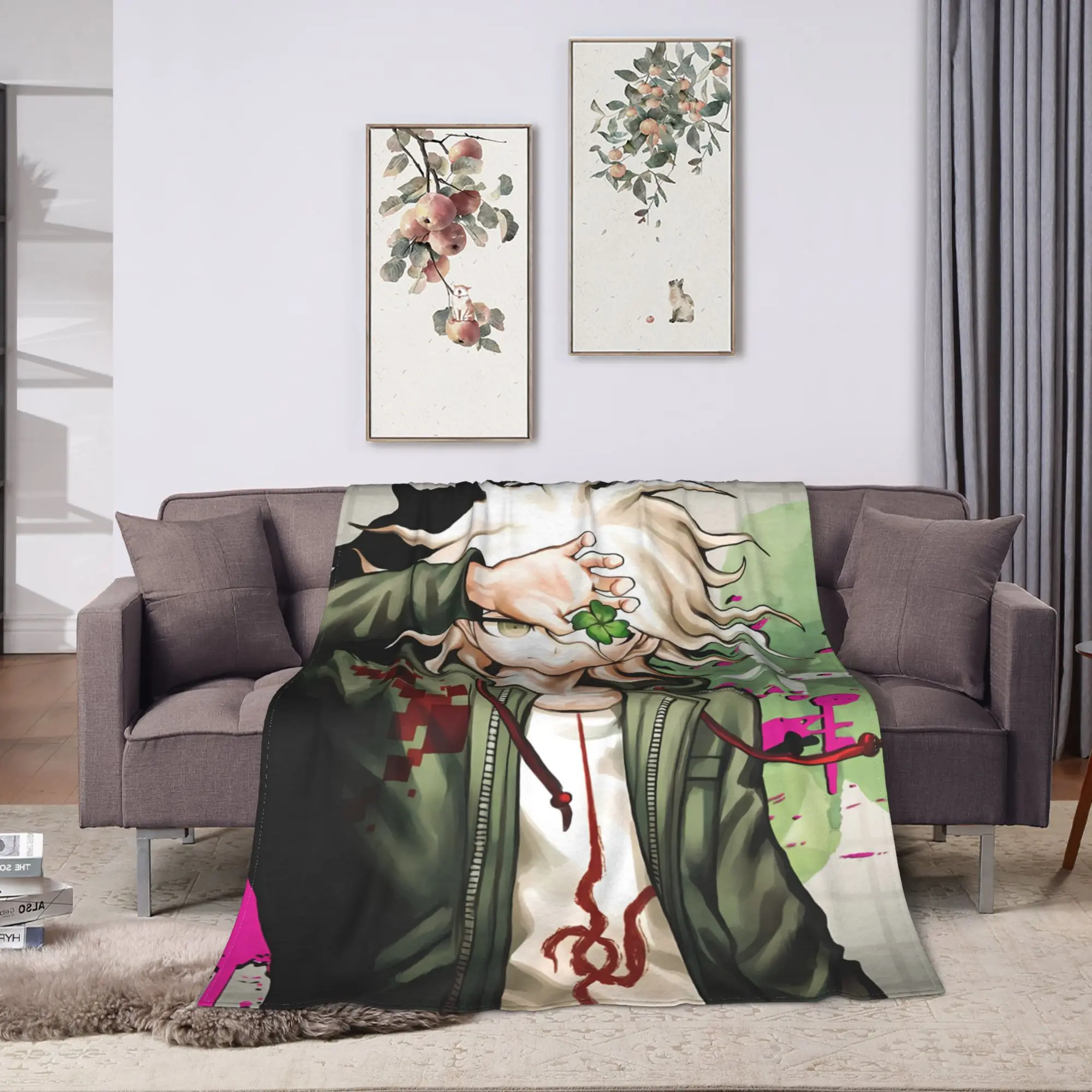 Nagito Komaeda The Ultimate Blankets Travel Office Flannel Bedding Throws For Couch Bed Warm Soft Quality Bedspread Gift Idea