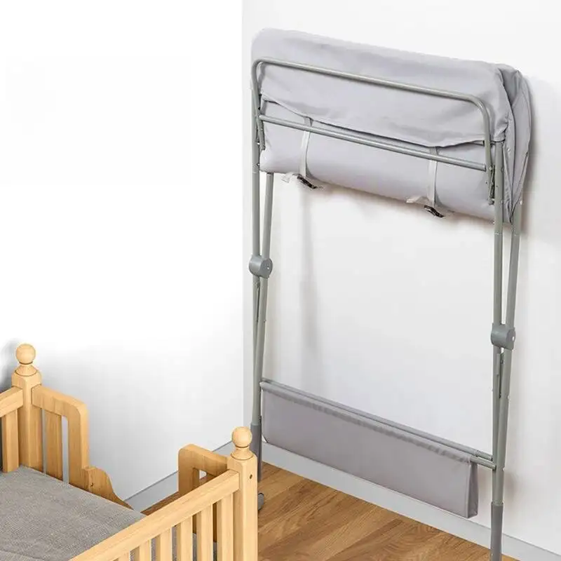 Foldable Diaper Stand Simple Baby Metal Crib Baby Diaper Changing Stand Newborn Touch Stand Very Convenient To Have Wheels Bed