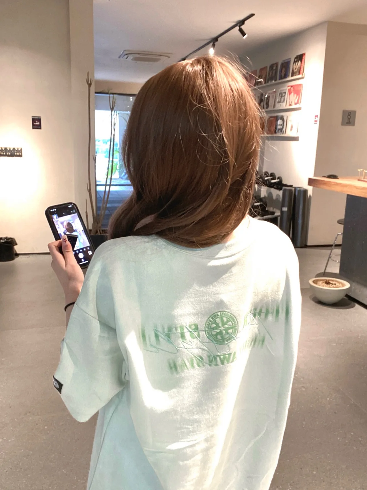 Mint Green Suede Short Sleeve T-Shirt Women's Loose Summer Fashion Brand Couple Design Sense Half Sleeve Top Letter Embroidery