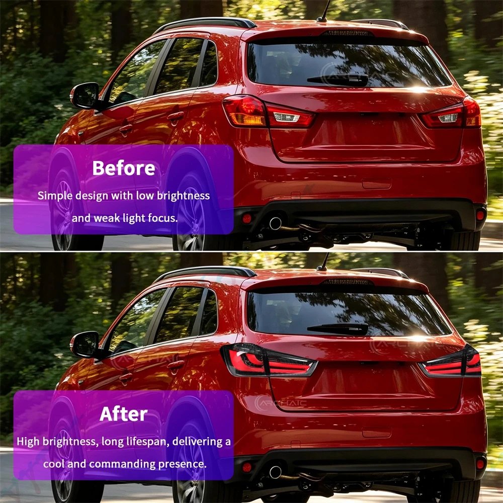 Pair LED Tail lights For 2011-2019 Mitsubishi ASX RVR Outlander Sport Taillamp Led taillights Rear Lamp Brake Turn Signal Light