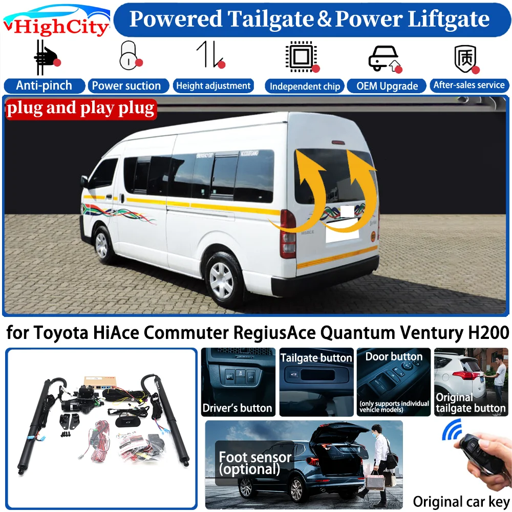 for Toyota HiAce Commuter RegiusAce Quantum Ventury H200 Smart Powered Tailgate Power Liftgate System Intelligent Trunk Lift Kit