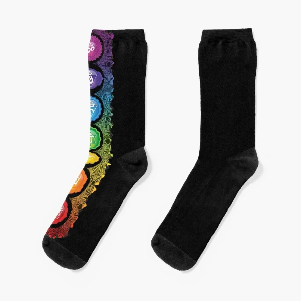 

7 Chakra Symbols - 62 Socks designer brand Wholesale men cotton high quality loose Socks Man Women's