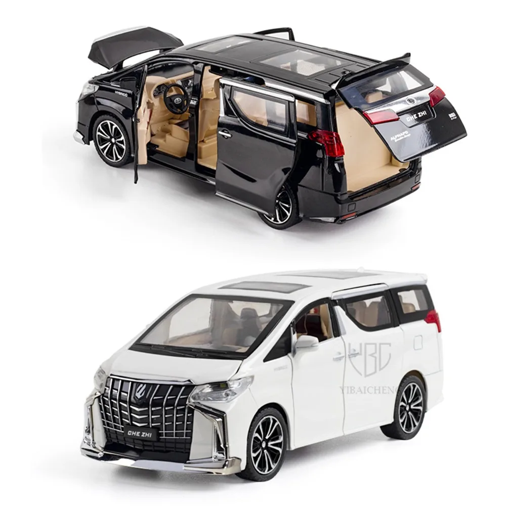 1/24 Scale Alphard Alloy Diecast Car Model Toys Simulation Metal Business MPV Vehicles Models Sound and Light Toy Children Gifts