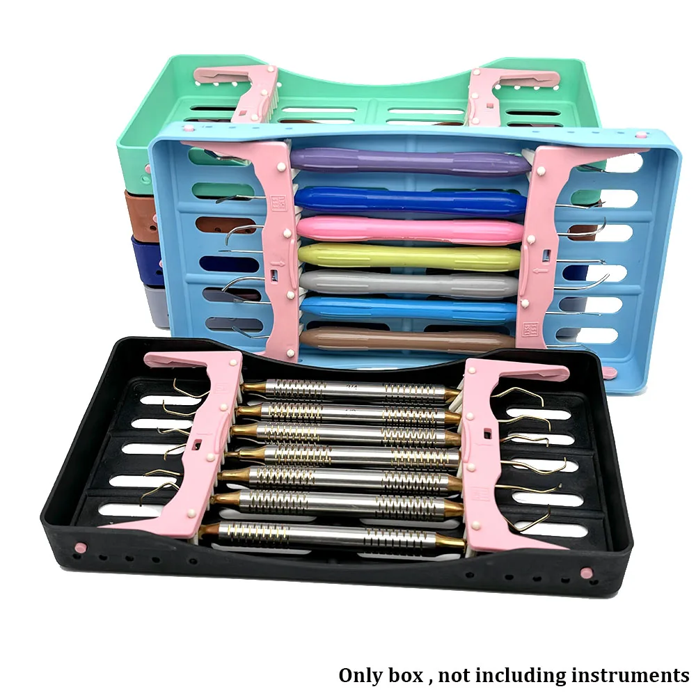 

7 Holes Dental Sterilization Box for Instrument Filler Aesthetic Sterilization Tray for Lm Resin Knife Plastic Dresser Tools