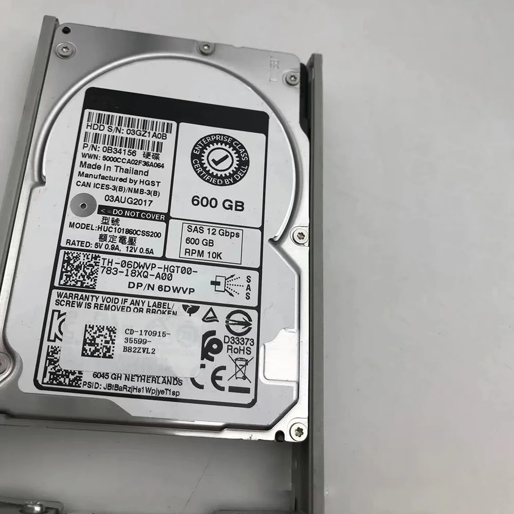 600 ГБ для DELL R440 R640 SAS 12G 10K 2,5 дюйма 6DWVP Жесткий диск 06DWVP