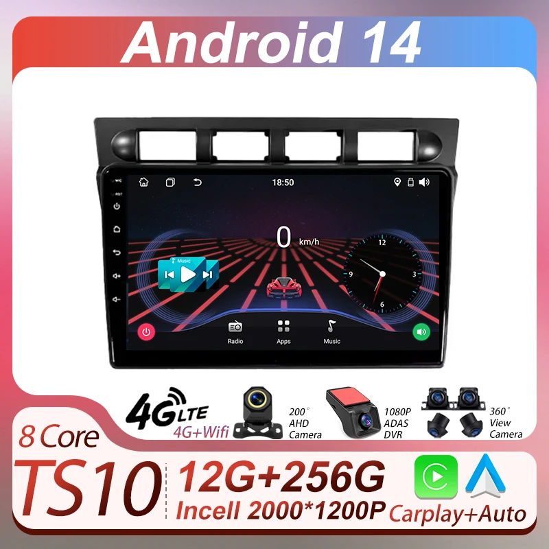 

Car Multimedia Video Radio Player For Kia Picanto SA Morning 2004 - 2007 Wireless Android Auto CarPlay 8 Core GPS Navigation RDS