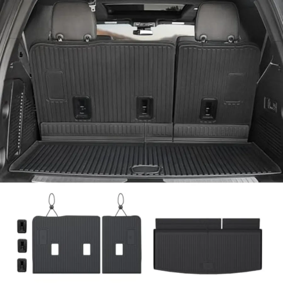 

Cargo Mat Backrest Mats for 2021-2025 2026 Chevrolet Chevy Tahoe/GMC Yukon Accessories Not for Yukon XL All Weather TPE Trunk L