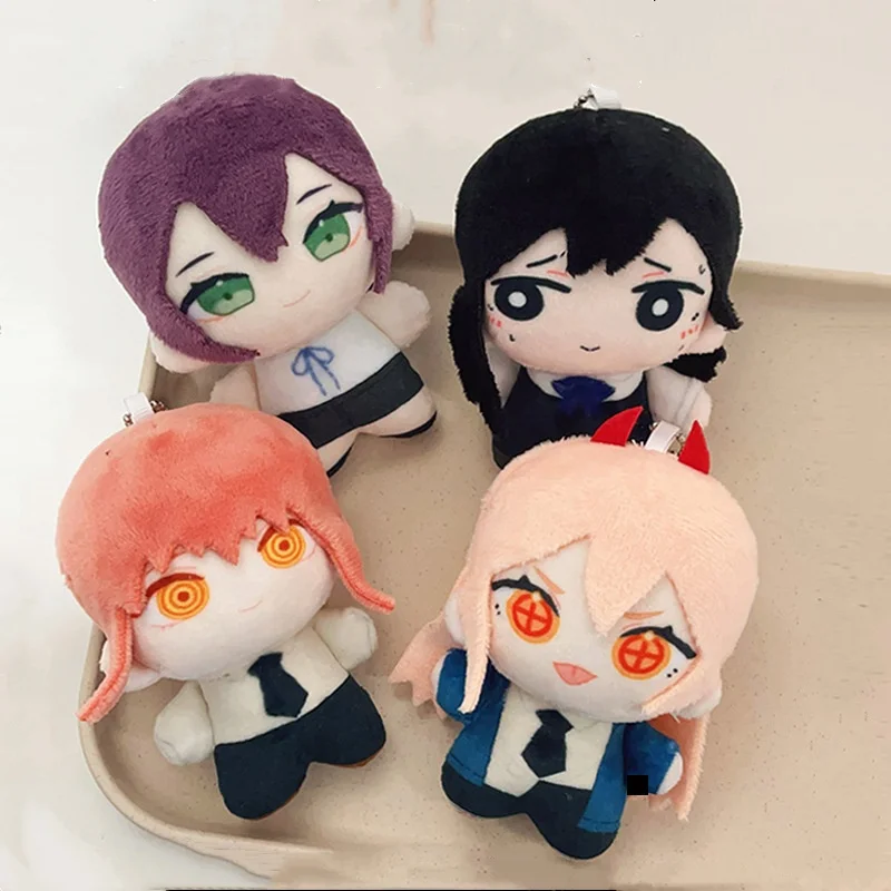 10cm Chainsaw Man Plush Toys Cute Soft Stuffed Makima Higashiyama Kobeni Power Keychain Dolls For Kid Birthday Christmas Gift