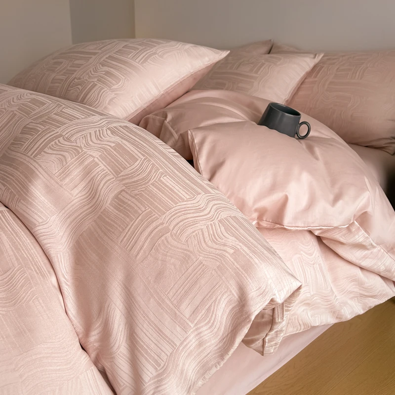 A-Class 100% Cotton Jacquard Bedding Set Single Double Queen King Size Duvet Cover Bedsheet Pillowcase Luxury Quilt Cover Set