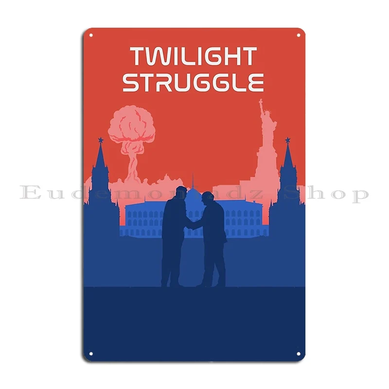 Twilight Struggle Board Games Minimalist Travel Poster Style Board Game Art Metal Sign Funny Funny Custom Tin Sign Poster