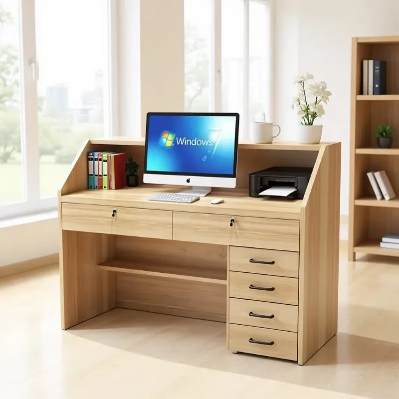 Compact Reception Desk for Hotel Bar Restaurant Retail Store Checkout Counter Office Front Desk Service Station