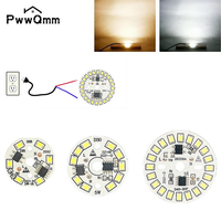 PwwQmm 220V LED Chip for Lamp Bulb 12W 9W 7W 5W 3W SMD 2835 Round Light Beads AC 240V Bulb Chip Lighting Spotlight 90 Lumen/W