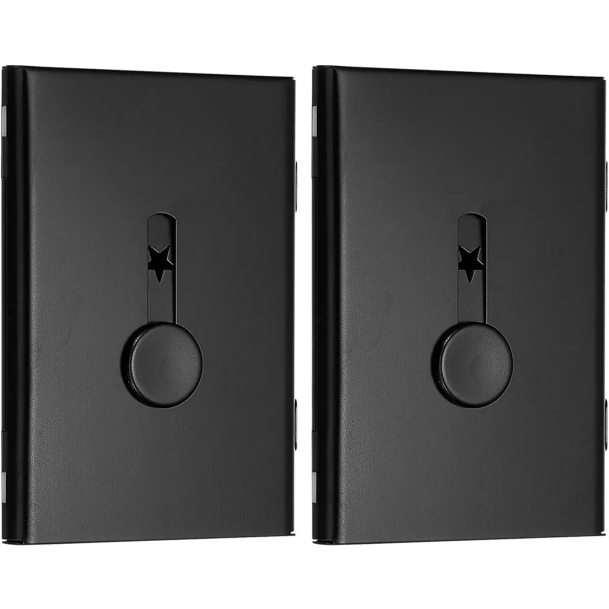 Best sales 2026 2 Pcs Business Card Holder, Thumb Drive Business Card Holder Portable Alloy Slide Out Card Case