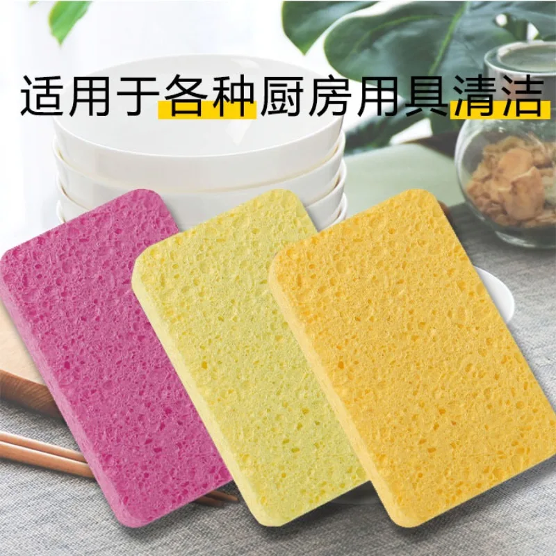 Compressed Cellulose Sponges Non-Scratch Natural Dish Sponge, Dual-Sided Cellulose Dishwashing Wipe for Kitchen Bathroom