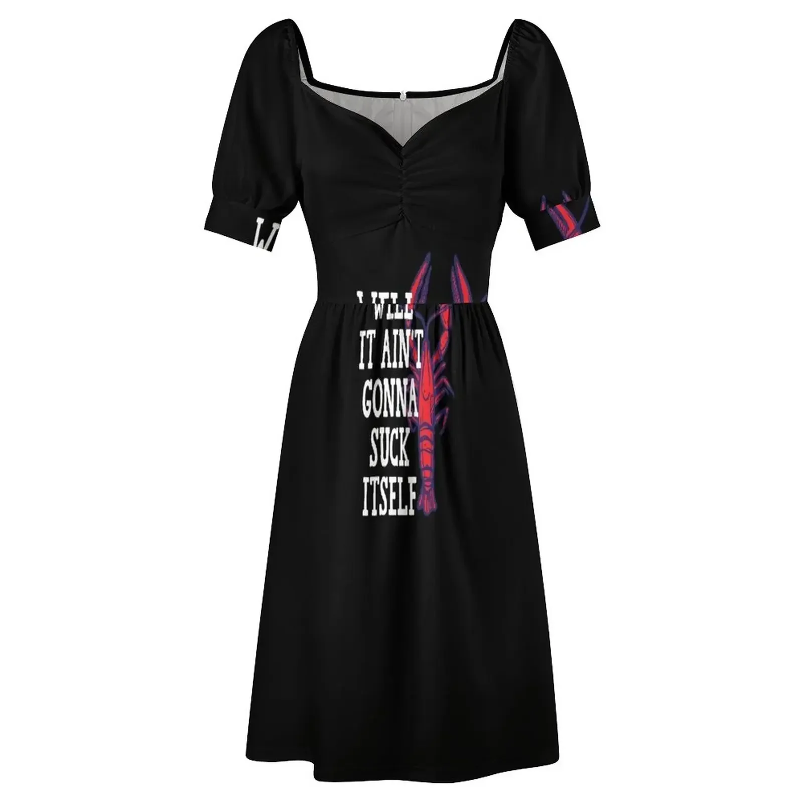 Nun It Ain't Gonna Suck Itself Lustiges Cajun Crawfish T-Shirt Kurzarmkleid Damen Luxus Partykleid Langarmkleider