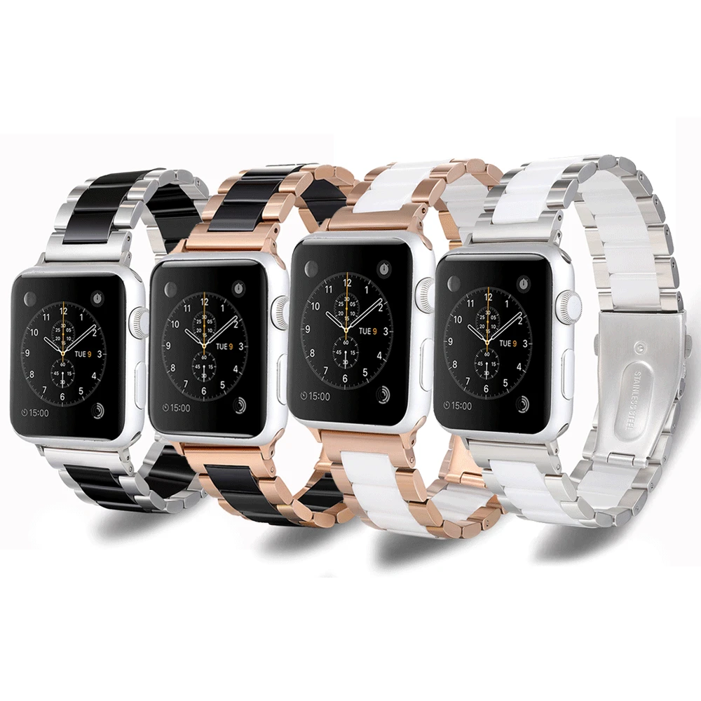 

Ceramic Metal Strap For Apple Watch Ultra 49mm Belt 8 7 45mm 41mm Stainless Steel Bracelet band iWatch 6 5 4 SE 44mm 40mm 3 42mm