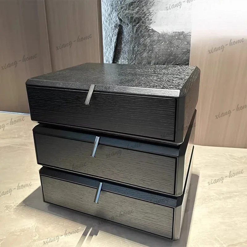 LD Italian Simple Console Table Design Sense Black Pure Master Nightstand Value Advanced Living Room Furniture