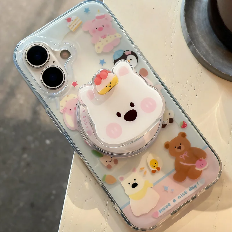 Cute Cartoon Shake Puppy for Magsafe Griptok Phone Holder Finger Ring Stand Support for IPhone 17 16 15 Girl Bracket - view 6